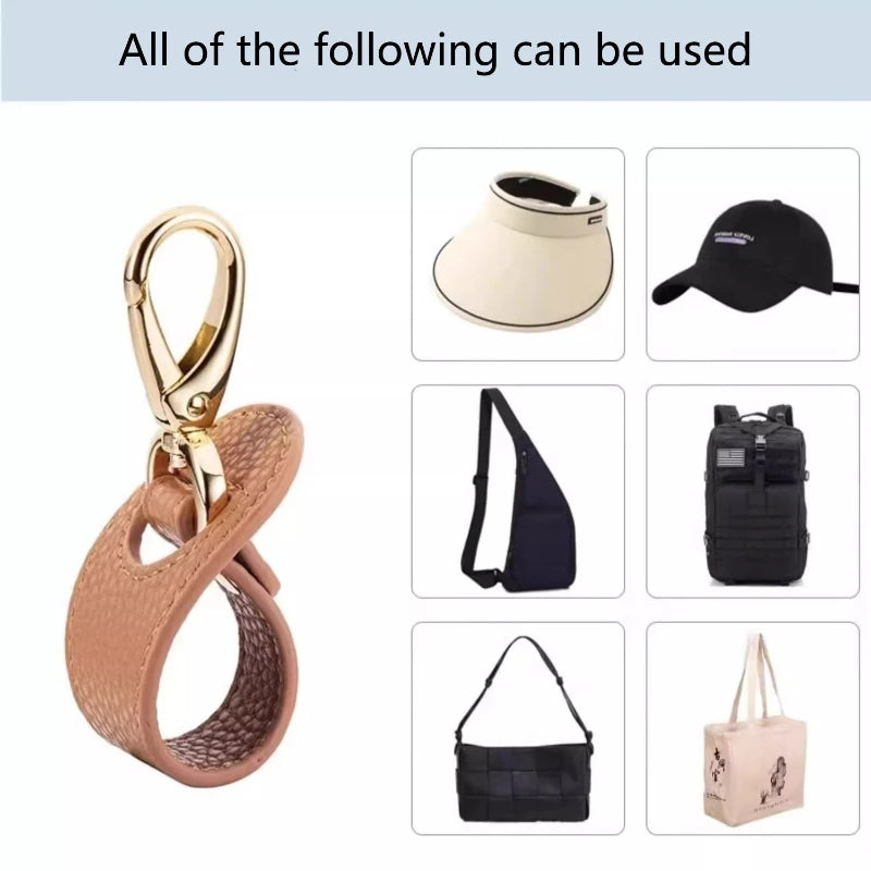 5 Pcs Outdoor Travel Hat Clip Hook Silk Scarf Buckle PU Leather Handbag Hat Clip Summer Sun Hat Storage Hanging Buckle Clip Peaceful Pleasures Health and Wellness