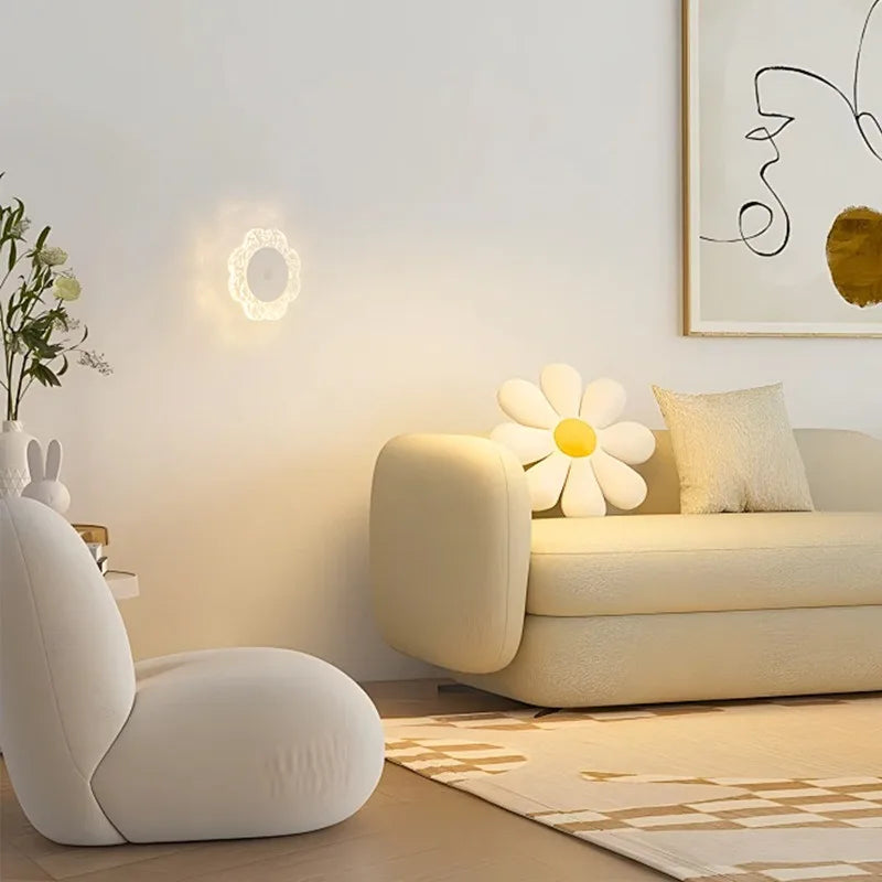 Eight Petal Flower Wall Lamp | Motion Sensor, Dimmable, No Wiring