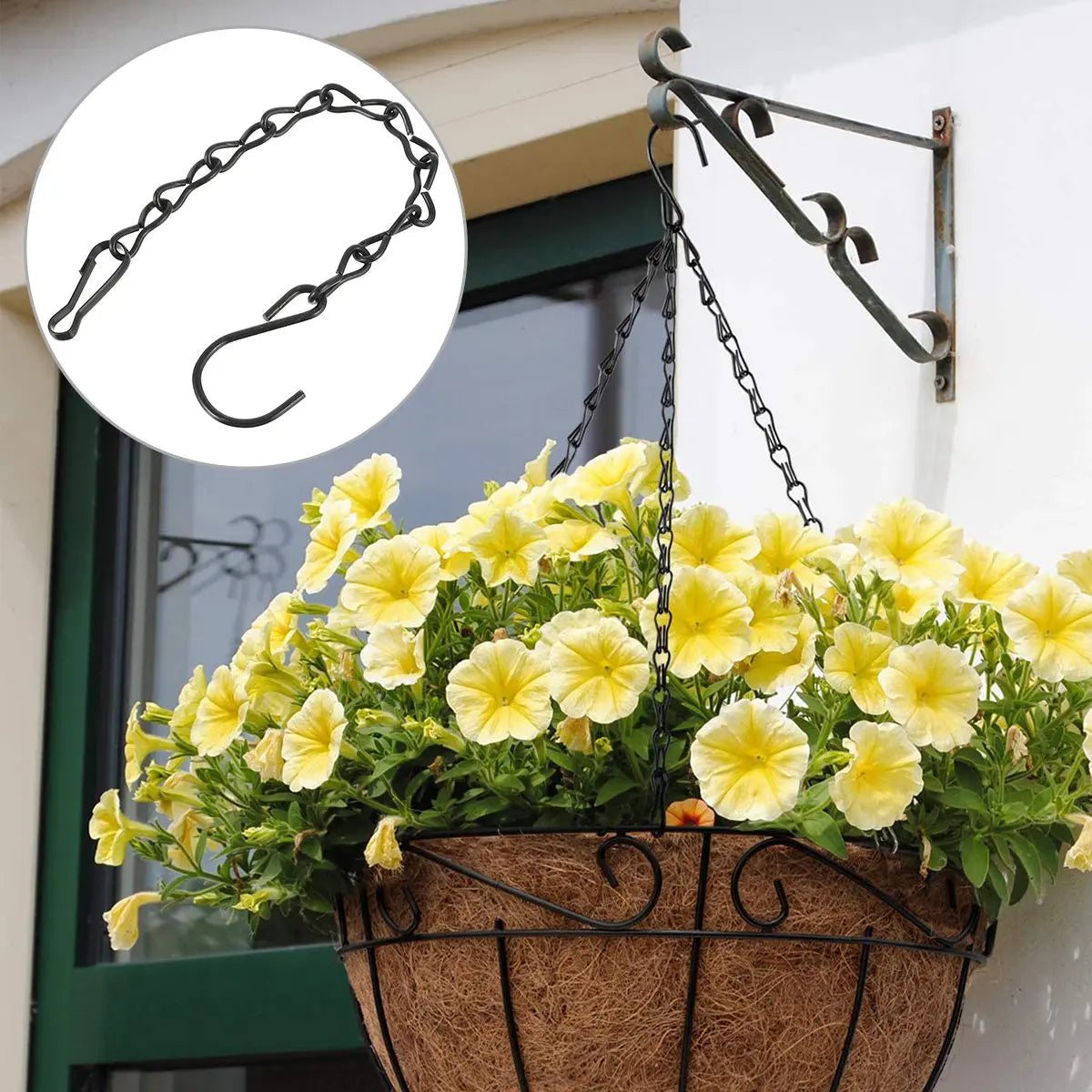 6 Pieces Metal Hanging Chains Hook Buckle Design for Bird Feeders Flower Pots Lanterns Adjustable Chain Hanger Garden Ornament Peaceful Pleasures Health and Wellness