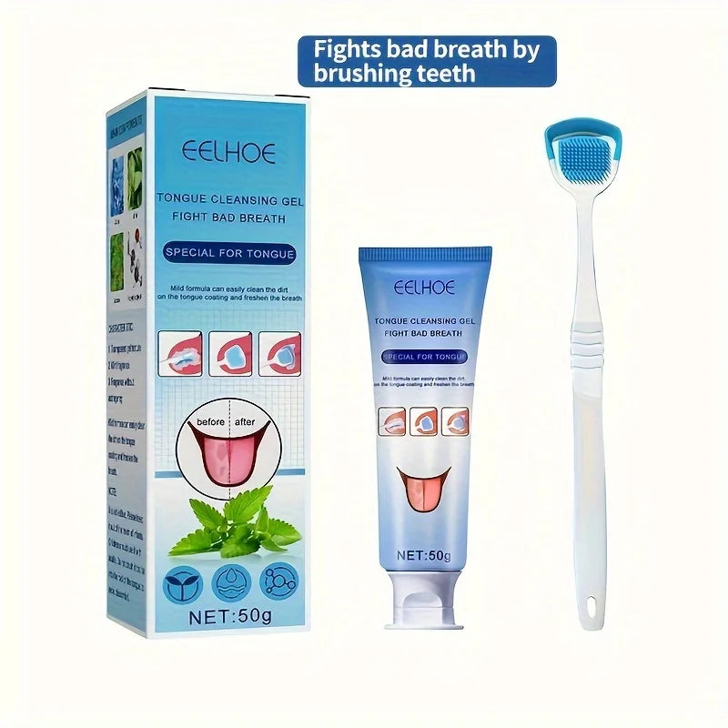 Tongue Cleaning Gel with Brush – Fresh Breath Oral Care 50g