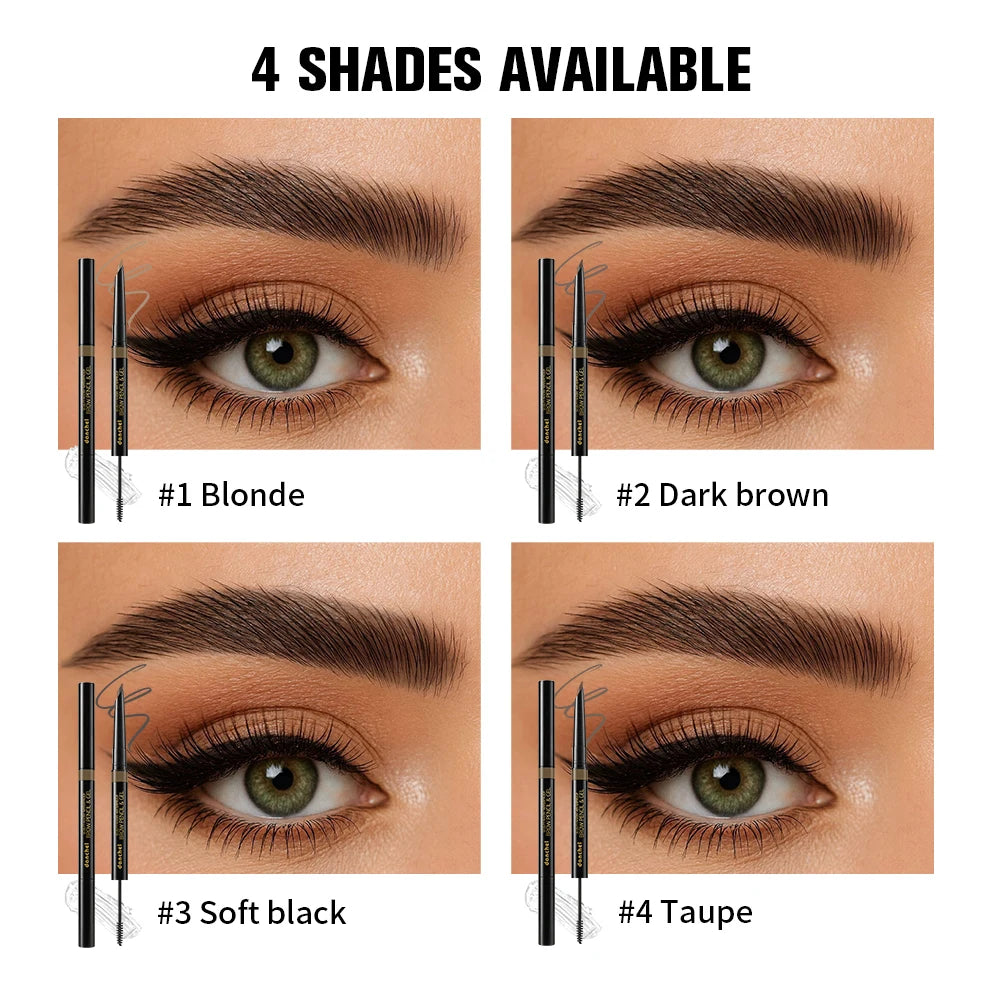 2-in-1 Eyebrow Pencil & Gel Quick Drying Transparent Eyebrow Gel Waterproof Long Lasting Strong-hold Dual-ended Eyebrow Pencil Peaceful Pleasures Health and Wellness