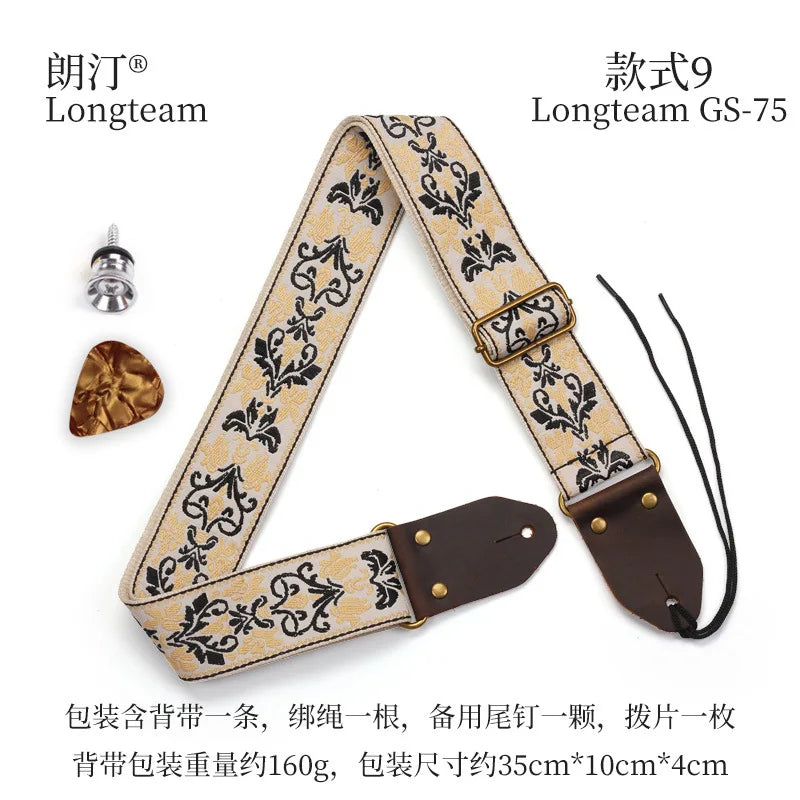 Embroidered Guitarstrap Jacquard Electric Guitar Bass Children's