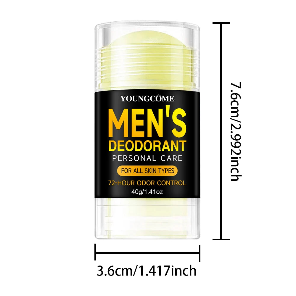 Men's Deodorant Stick Anti Sweating Keep Drying Lasting Fragrance Remove Armpit Odor Underarm Refresh Sticks Fade Body Odor Peaceful Pleasures Health and Wellness 40g