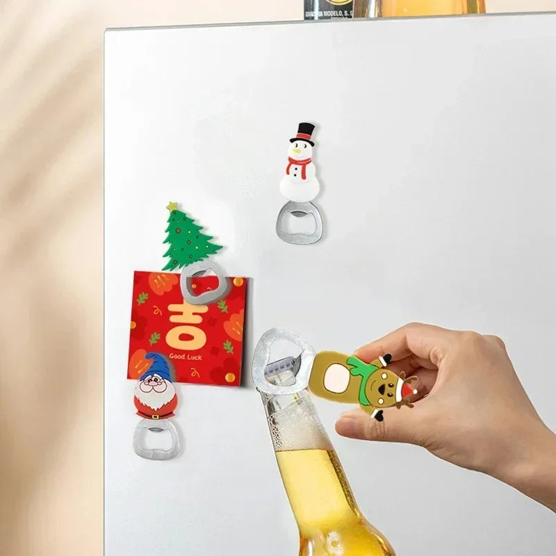 Christmas Magnetic Bottle Opener | Santa Silicone Fridge Magnet