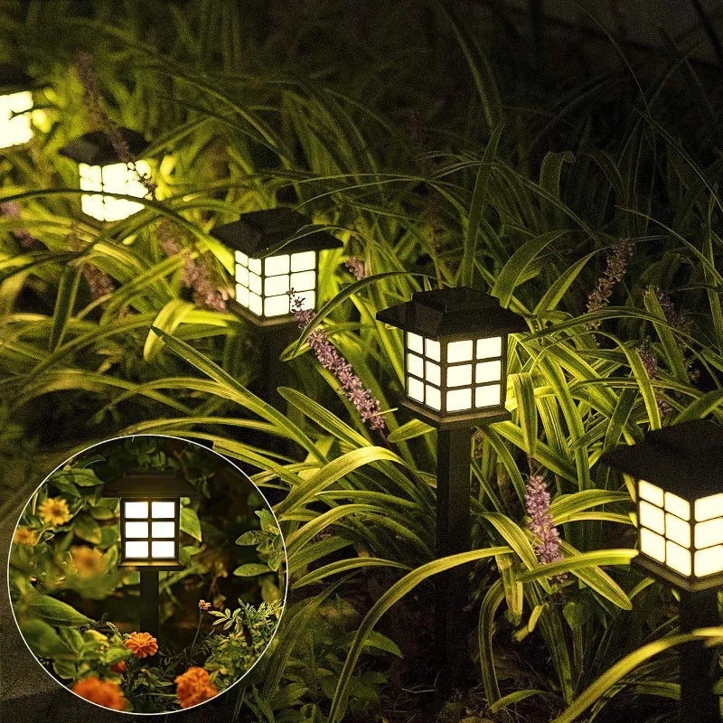 2-Pack Solar Pathway Lights IP65 Waterproof LED Garden Lamps