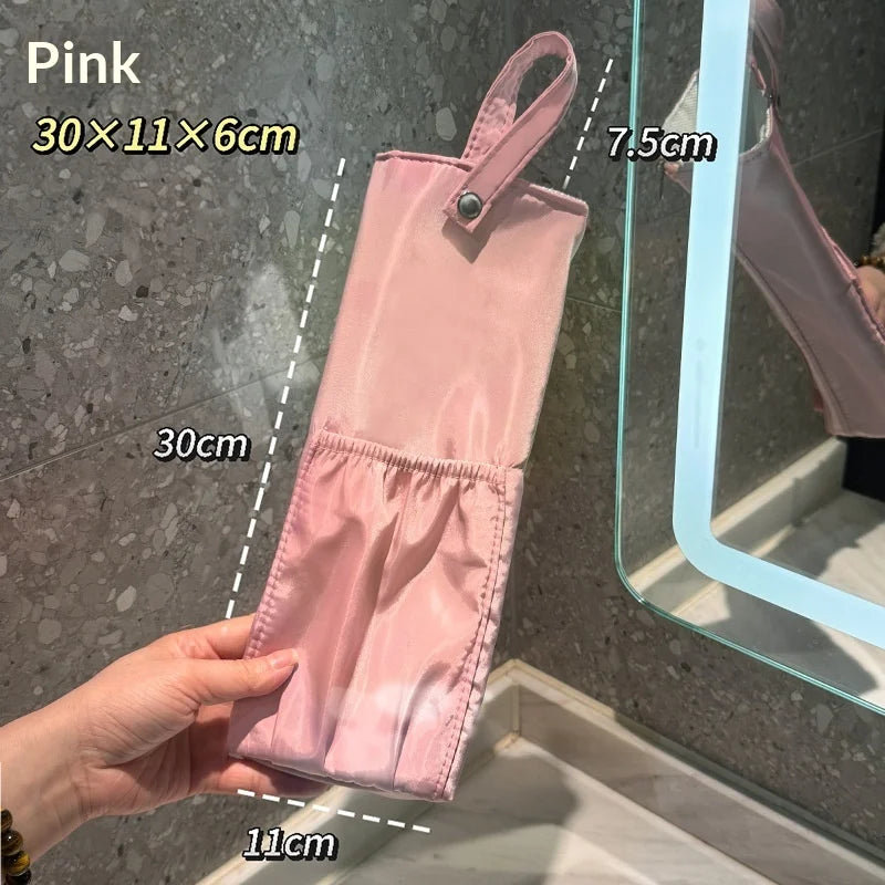Portable Curling Iron Storage Bag Hair Dryer Travel Storage Bag Reusable Zippered Storage Bag Travel Accessories Peaceful Pleasures Health and Wellness Pink