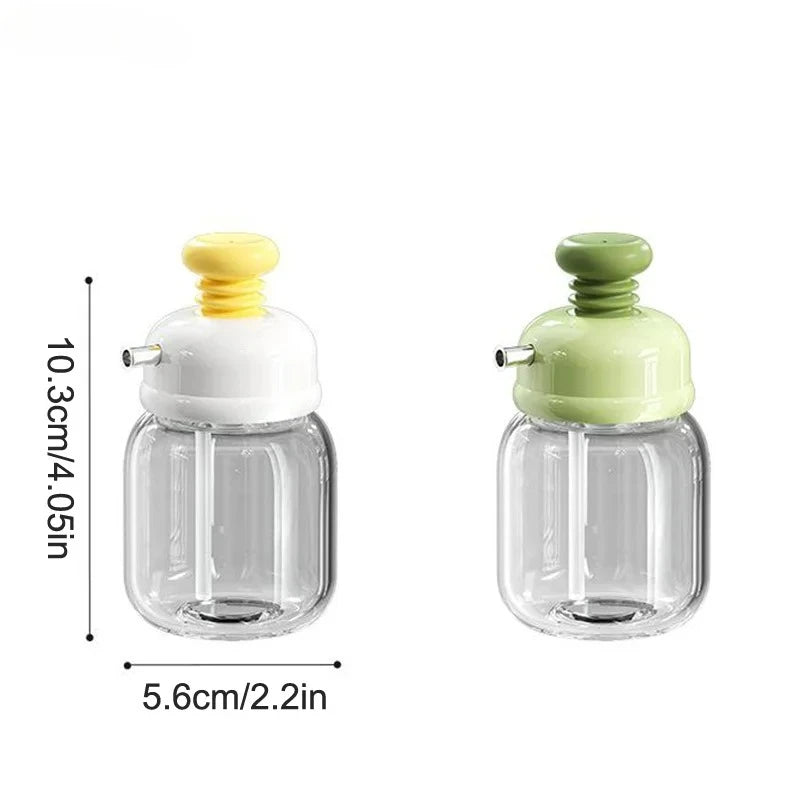 Mini Quantitative Oil Control Bottle Glass Seasoning Storage Kitchen Press Type Oil Vinegar Bottle Seasoning Portioning Bottle Peaceful Pleasures Health and Wellness