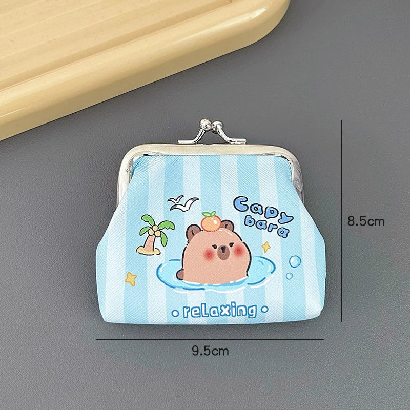 Cute Capybara Mini Coin Purse – PU Wallet for Kids & Gifts