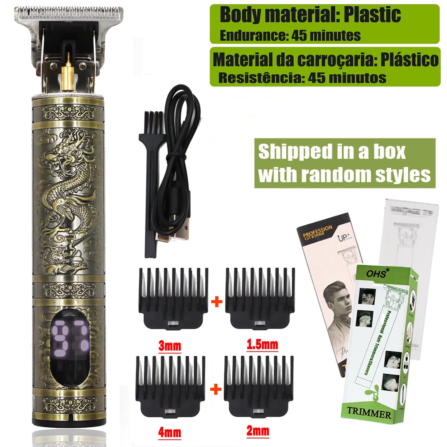 OHS T9 Electric Hair Clipper & Beard Trimmer – 0mm Barber