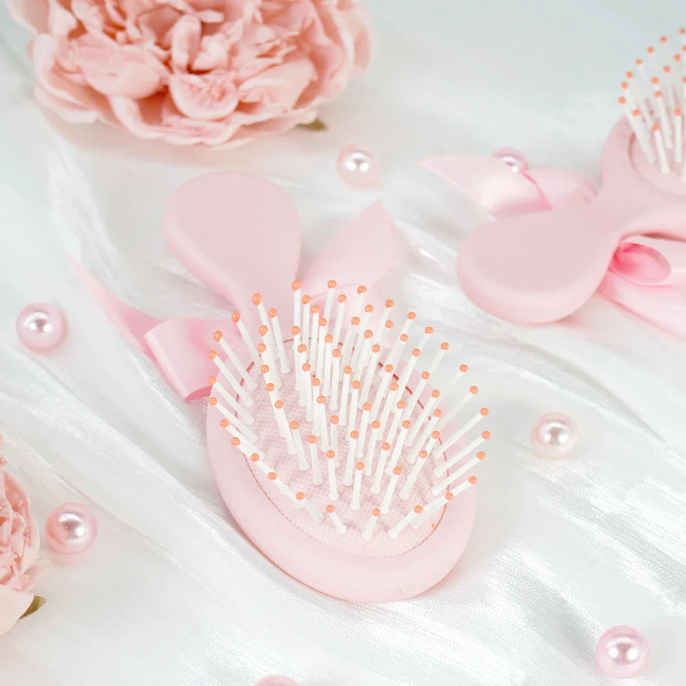 Coquette Pink Paddle Hair Brush – Bow & Butterfly Print