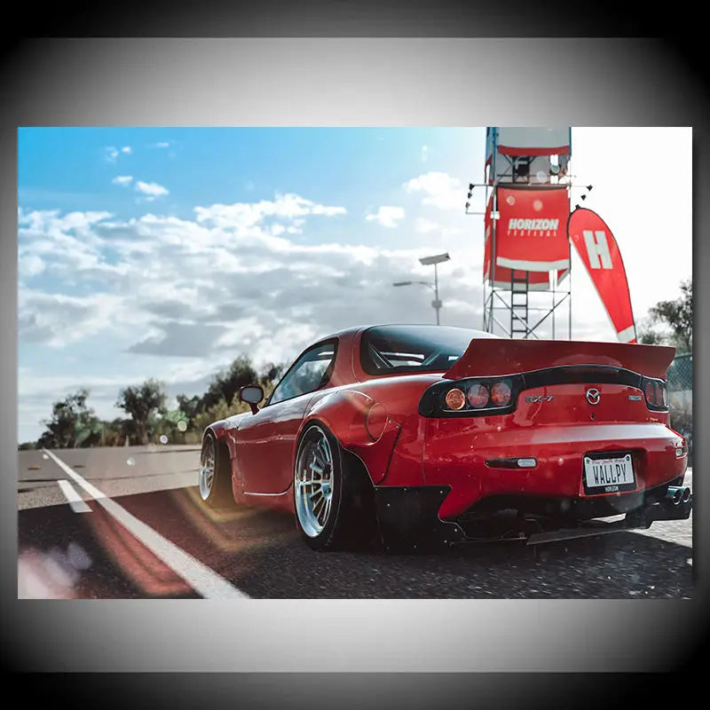 Supercar Canvas Painting Posters and Prints Mazdas RX7 Classic Car Sport Wall Art Picture for Living Room Decor Cuadros Unframed Peaceful Pleasures Health and Wellness