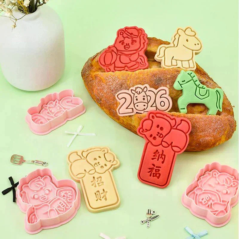 3D Horse Cookie Cutter Stamp | Chinese New Year Baking Mold Cookie Cutter Mold Peaceful Pleasures Health and Wellness