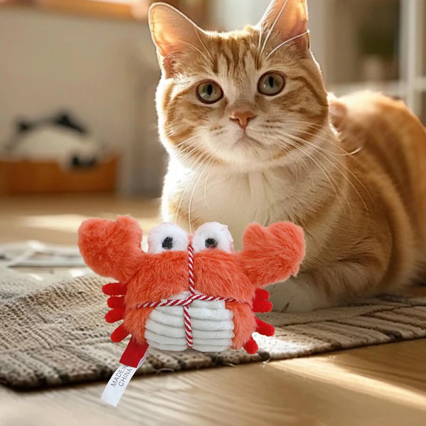 Cat Chew Toy Cute Plush Interactive Teething Crab Lobster Catnip Cat Teething Toys For Self Play Enrichment Training Exercise Peaceful Pleasures Health and Wellness