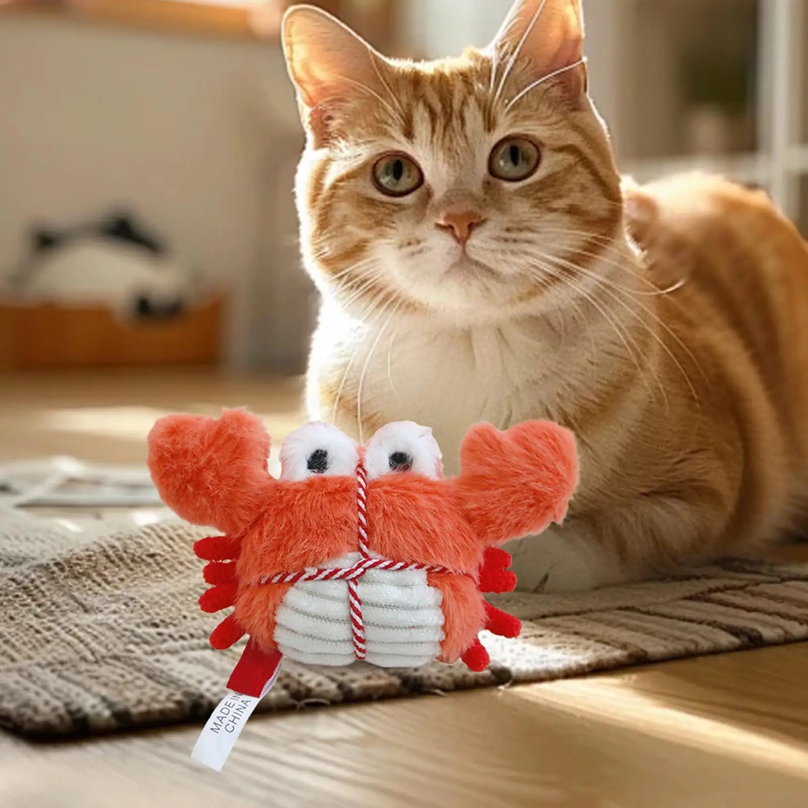 Cat Chew Toy Cute Plush Interactive Teething Crab Lobster Catnip Cat Teething Toys For Self Play Enrichment Training Exercise Peaceful Pleasures Health and Wellness