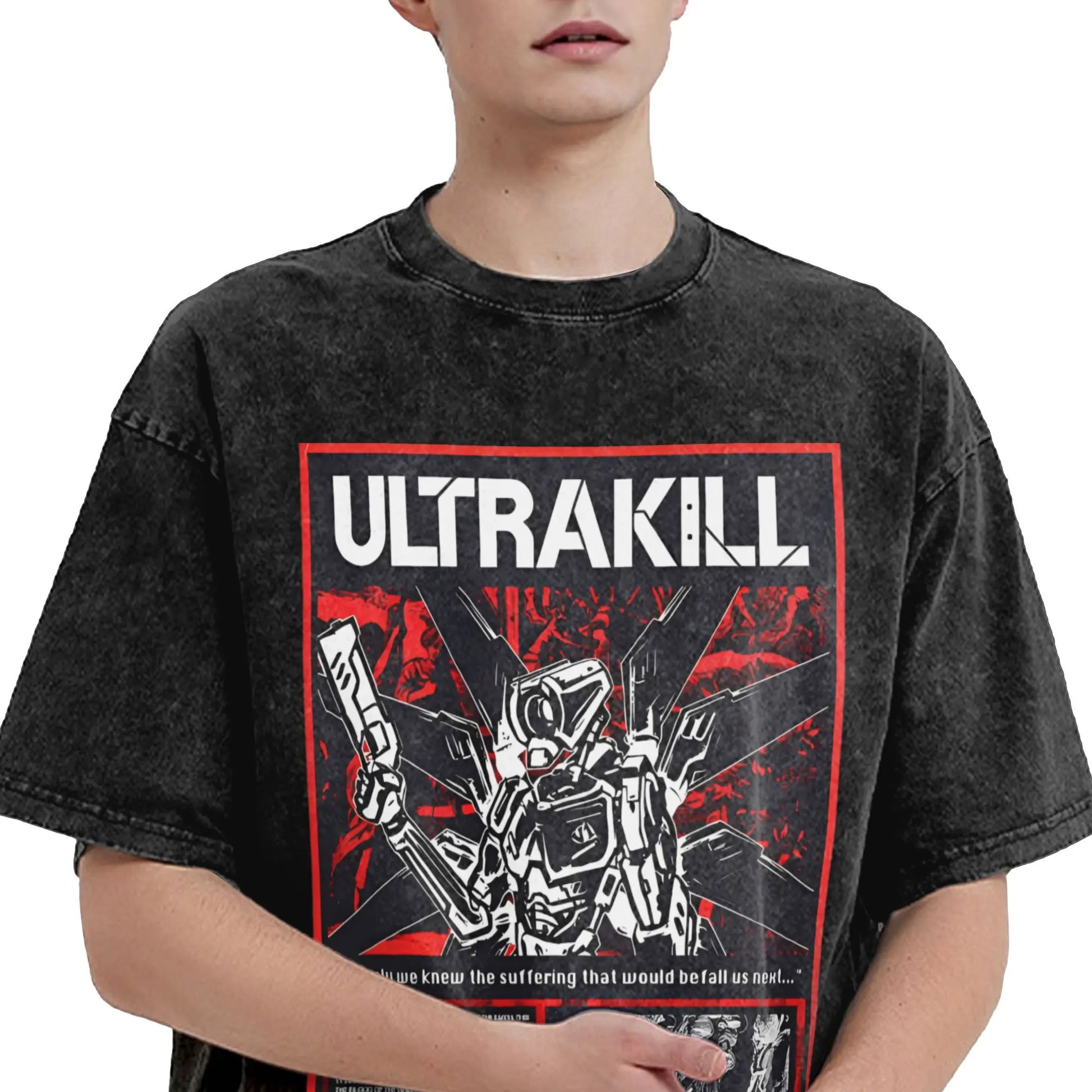Men Ultrakill T-Shirts Video Game Top Tees Summer Y2K Basic Short-Sleeved T-Shirt O-Neck Harajuku Casual Tee Shirt Hot Peaceful Pleasures Health and Wellness