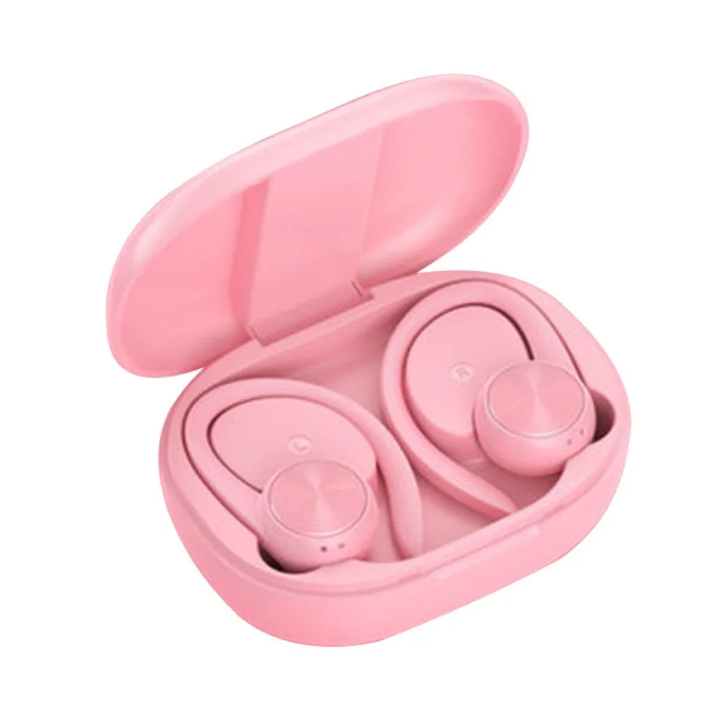 Hook-on Wireless Bluetooth Earphone Stereo Digital Display Wireless Earphones Noise Canceling HiFi Bluetooth Headset Peaceful Pleasures Health and Wellness Pink