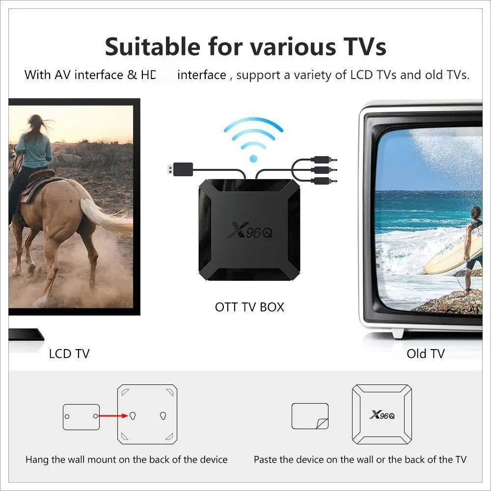 X96Q H313 Android10 TV Box 1/2GB RAM 8/16GB ROM 2.4G WiFi 100M LAN 4K UHD Smart Media Player Peaceful Pleasures Health and Wellness