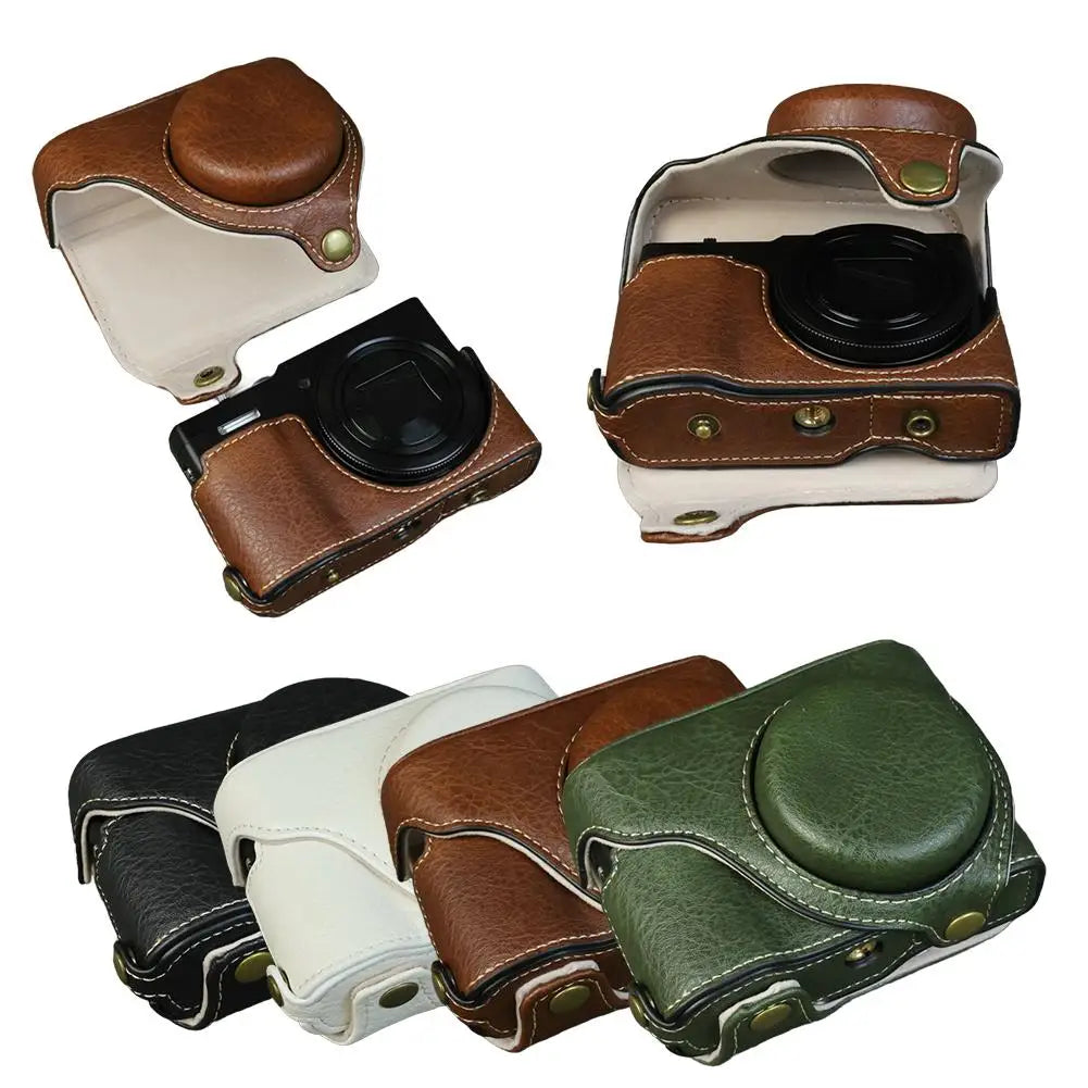 for Lumix Tz99/Zs99 PU Leather Protective Case TraveL Camera Bag Camera Foreskin Cover Protective Cover Base Perforated Shell Peaceful Pleasures Health and Wellness