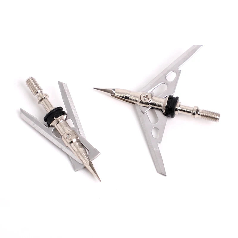 100 Grain Arrowhead Tips Archery Point Hunting Broadheads Plastic