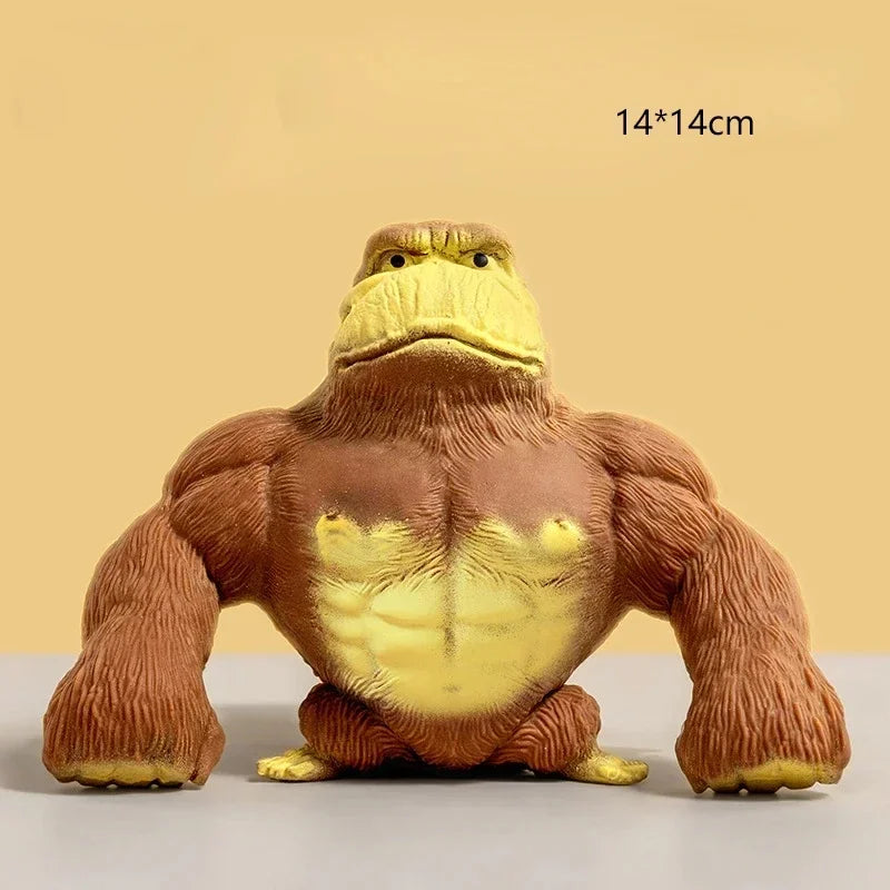 Squeeze Gorilla Figurine – Funny Stretchable Monkey Desk Ornament