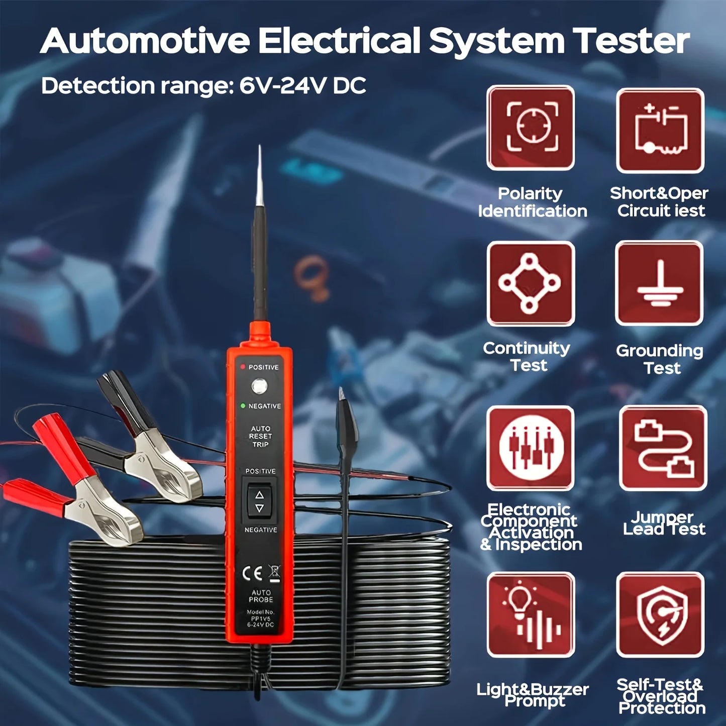 6V-24V Automotive Electrical Tester | Circuit & Continuity Tool Peaceful Pleasures Health and Wellness