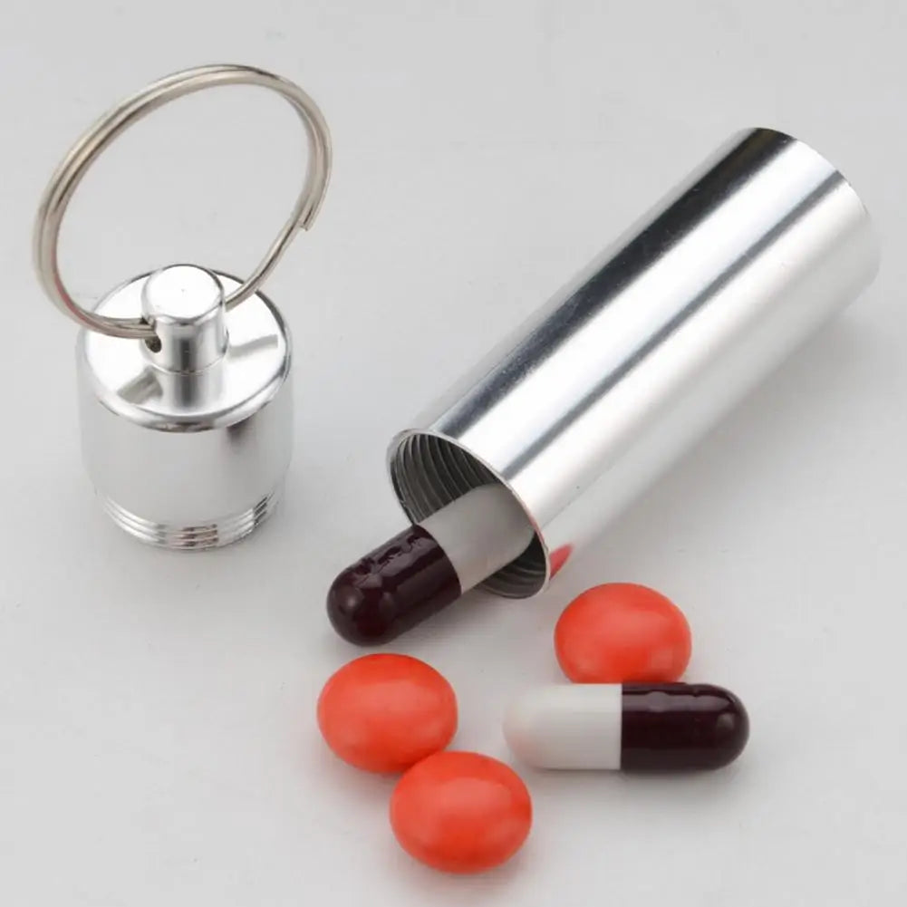Portable Storage Medicine Box Aluminum Alloy Cotton Swab Holder Waterproof Toothpick Box Travel Camping Pill Storage Organizers Peaceful Pleasures Health and Wellness