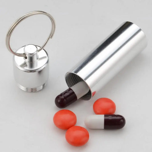 Portable Storage Medicine Box Aluminum Alloy Cotton Swab Holder Waterproof Toothpick Box Travel Camping Pill Storage Organizers Peaceful Pleasures Health and Wellness