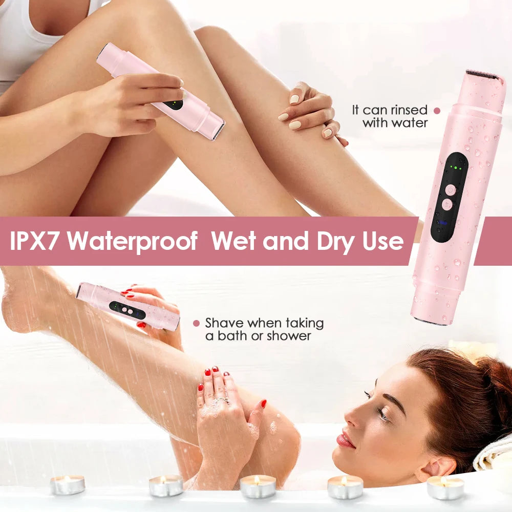 Electric Epilator for Women Bikini Hair Removal Rechargeable Portable Facial Shaver for Body Painless Eyebrow Razor Waterproof Peaceful Pleasures Health and Wellness
