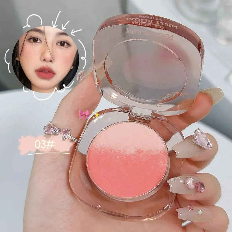 Matte Gradient Blush Powder Palette | Peach Pink & Nude Rouge