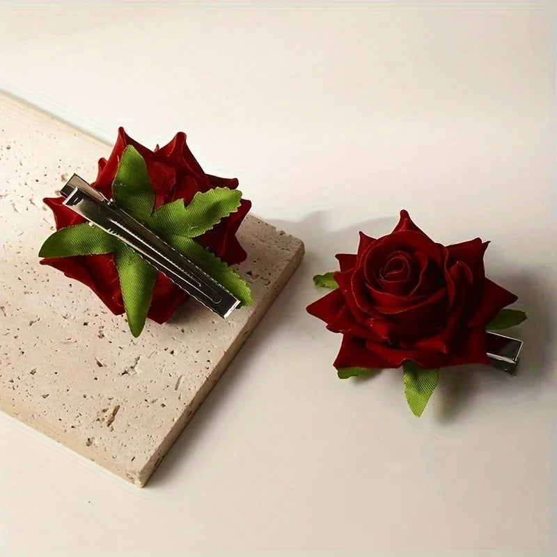 3pcs Elegant Rose Flower Hair Clips – Vintage Hair Accessories Peaceful Pleasures Health and Wellness