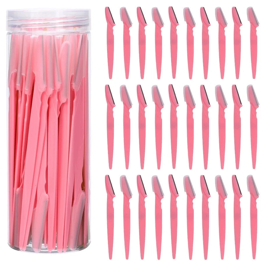 30-Pack Eyebrow Razors with Case | Facial Hair Trimmer Set