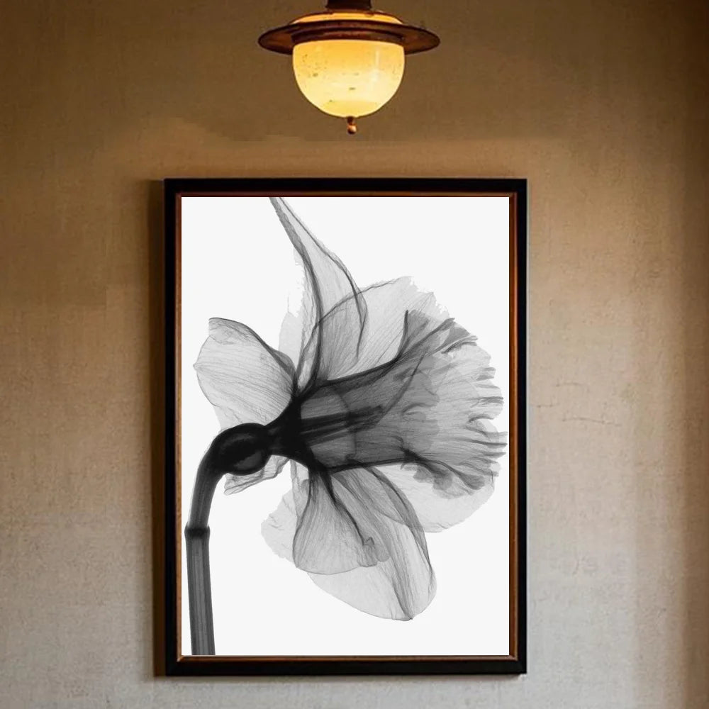 Black and white ink Flowers Poster HD art sticky wall waterproof home living room bedroom bar aesthetic decoration Peaceful Pleasures Health and Wellness z3 40X50cmNoframe