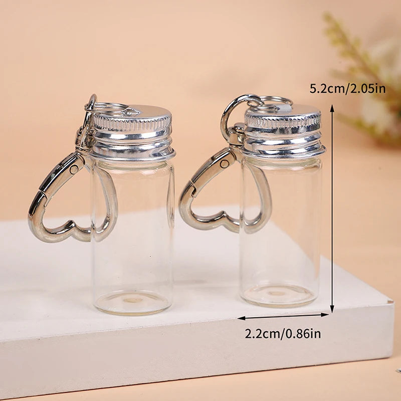 Glass Keychain Storage Bottle 7/10ml | Mini Portable Jar