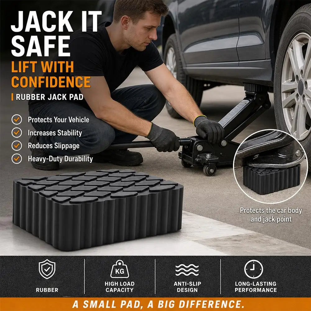 1Pcs Car Jack Rubber Pad Shock Absorbing Non-Slip Lift Support Blocks Height Increasing Chassis Protector Stabilizer For Repair Peaceful Pleasures Health and Wellness