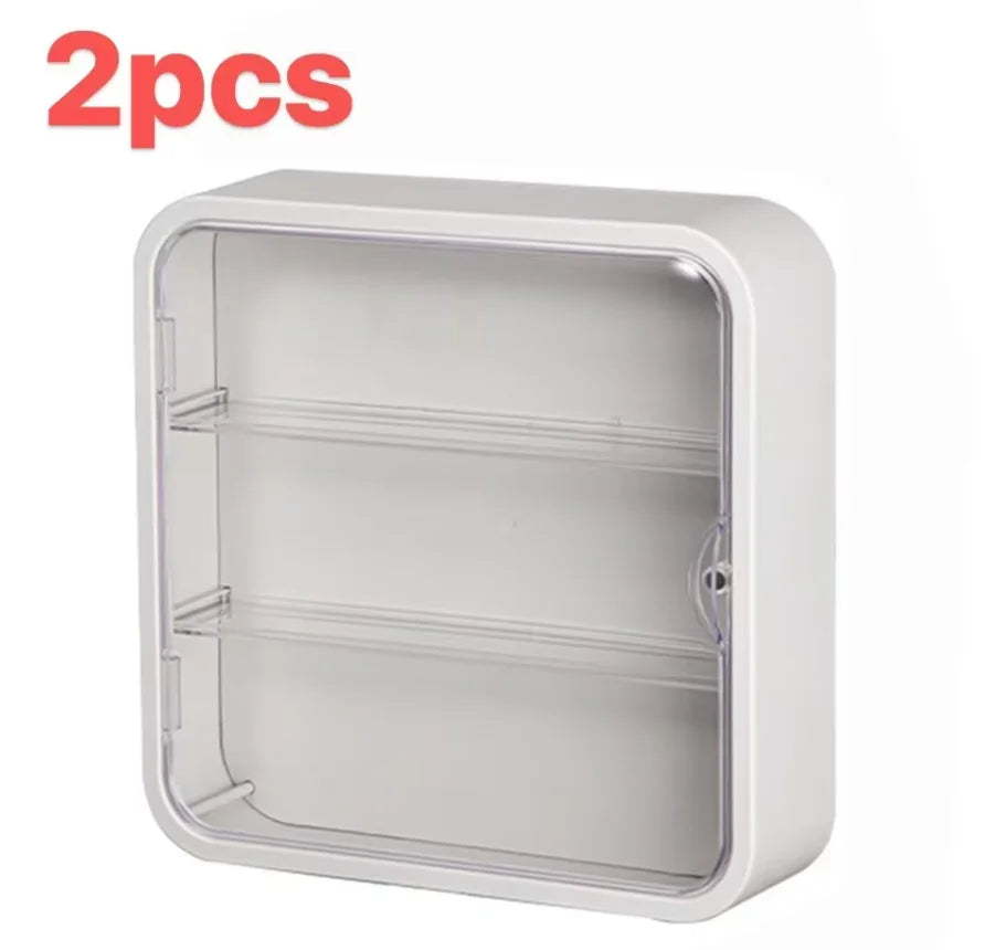 Transparent 3-Layer Display Cabinet – Multi-Size Wall-Mounted Dustproof Storage for LEGO Collectibles & Mini Toys Peaceful Pleasures Health and Wellness 2pcs white
