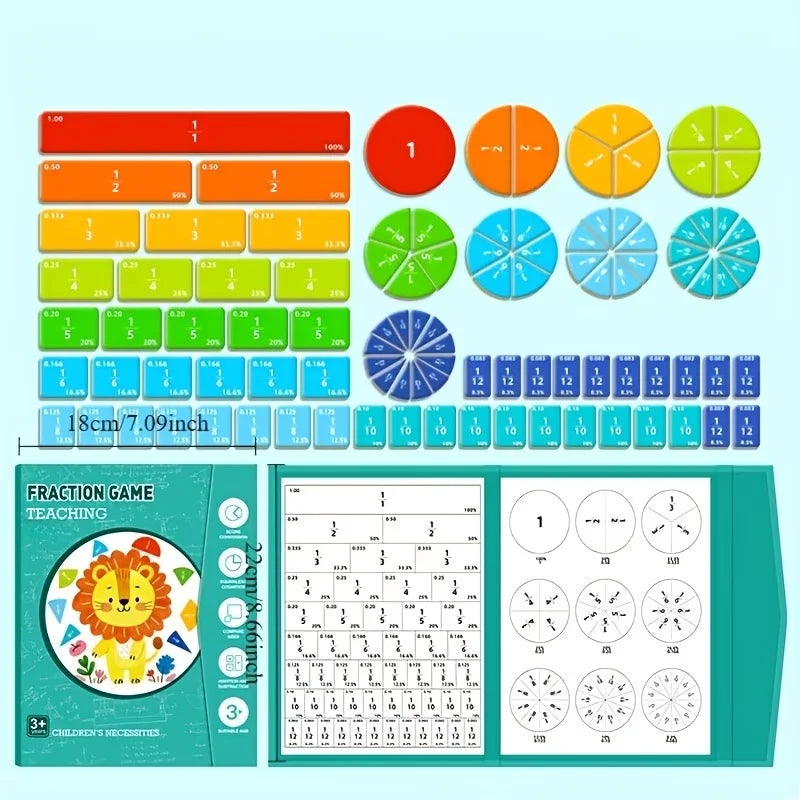 Magnetic Fraction Tiles Circles Educational Math Manipulatives