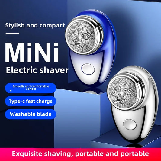 Men's Mini Shaver Waterproof Razors Machine with USB Charging Portable Electric Razor Essential Beard Trimmer for Outdoor Travel Peaceful Pleasures Health and Wellness