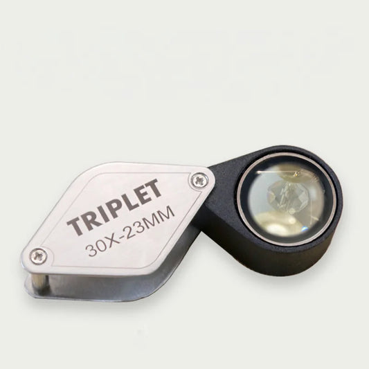 Double-Layer Lens Cultural Relic Identification Magnifying Glass Wire Drawing Process Portable Jewelry High-Power Loupe Peaceful Pleasures Health and Wellness 30x