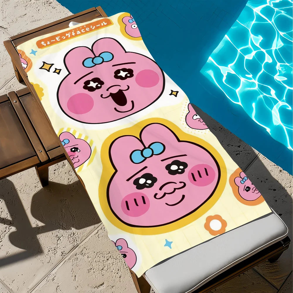 Anime Rabbit Quick-Dry Beach Towel | Soft Pool & Travel Towel Quick-Dry Beach Towel Peaceful Pleasures Health and Wellness z7 STJ90x180CM