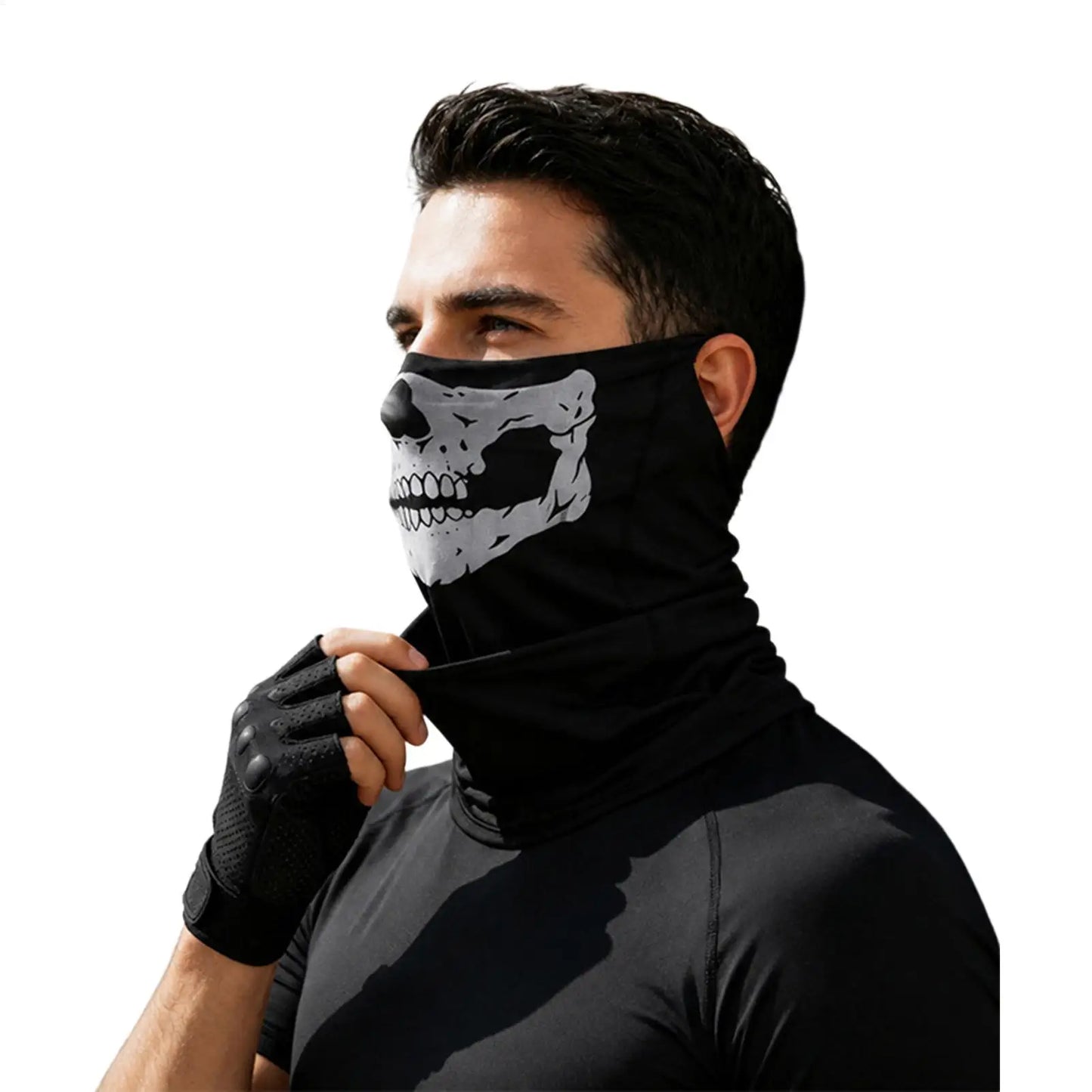 Skull Neck Gaiter Breathable Outdoor Face Bandana For Men Women, Cycling Biking Running Hiking Camping Daily Commute Peaceful Pleasures Health and Wellness