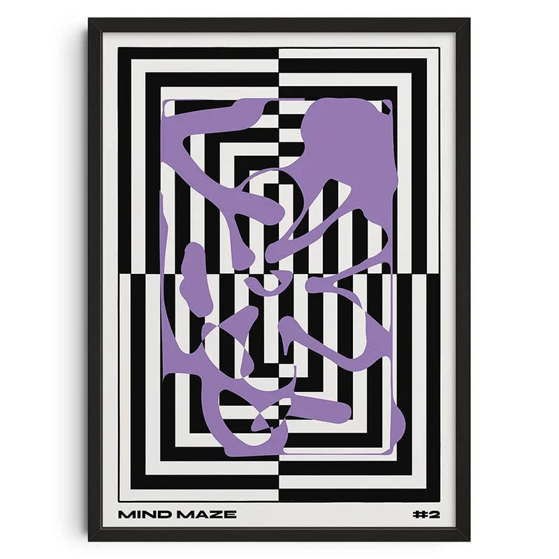Japanese Okinawa Prefecture Canvas Poster Mid-century Bauhaus Geometric Snake Animal Wall Art Prints for Living Room Home Dec Peaceful Pleasures Health and Wellness WO-141-4 40x50cm