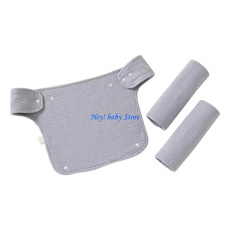 Soft Cotton Baby Drool Bib & Detachable Shoulder Strap Set