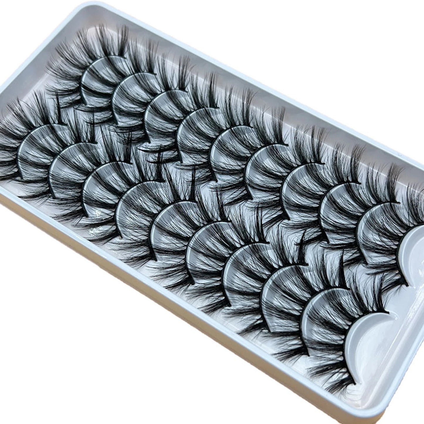 10 Pairs Natural Fluffy False Eyelashes Wispy Lashes 3D Volume Strip Lashes D Curl Fake Eyelashes with Clear Band Eye Lashes Peaceful Pleasures Health and Wellness
