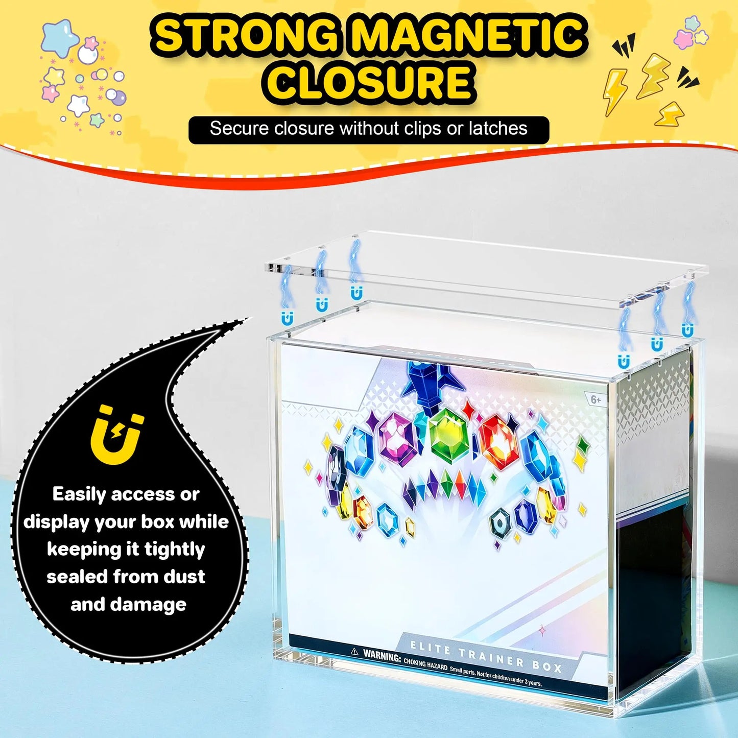 Acrylic Display Case for Pokémon ETB | 99% UV & Dust-Proof