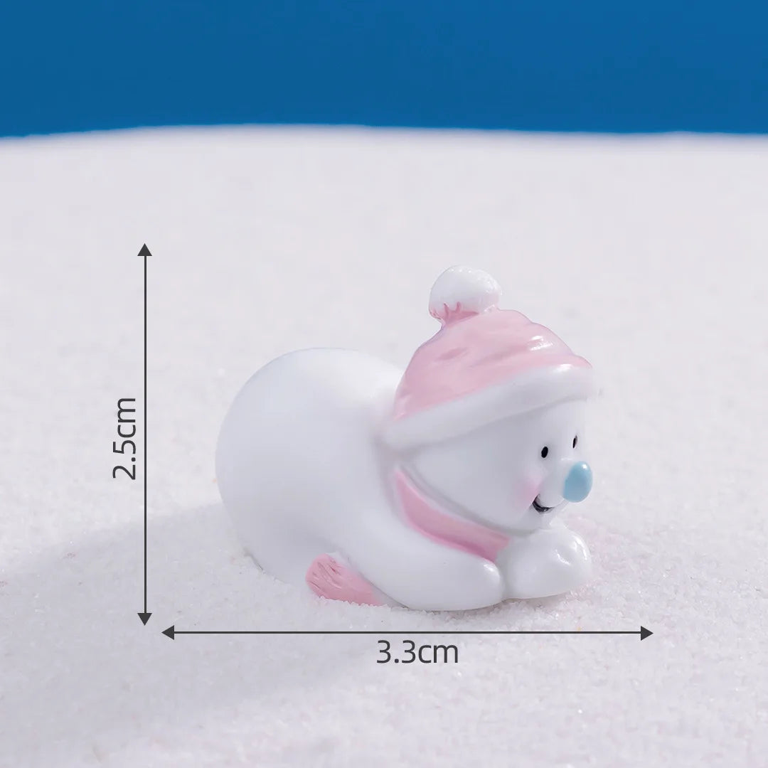 Mini Christmas Snowman Figurine Cartoon Snow Man Doll Miniature Snowman Statue Desktop Micro Landscape Accessories Home Decor Peaceful Pleasures Health and Wellness 5