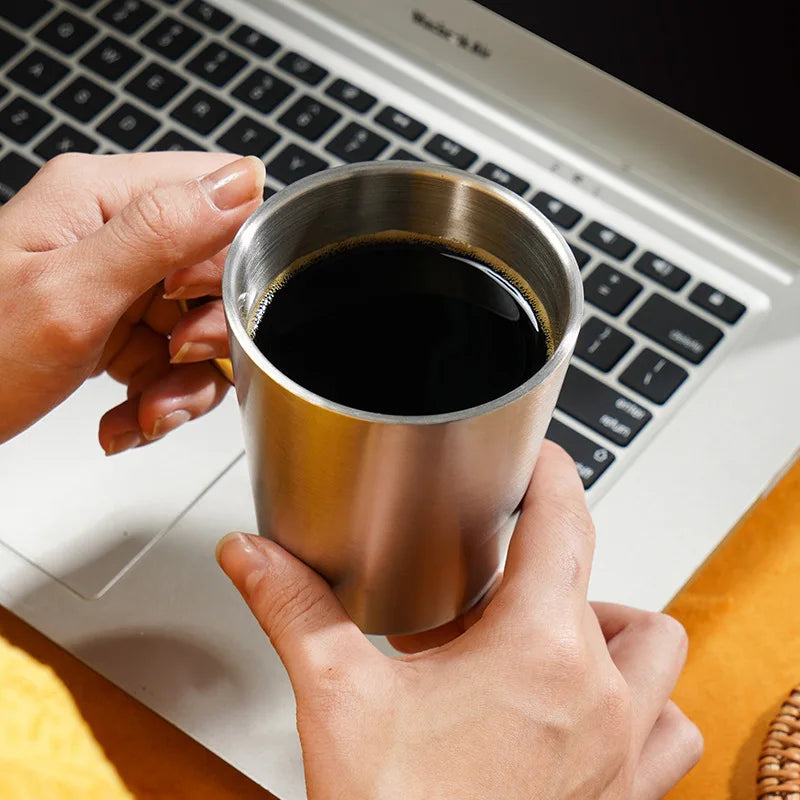 300ml Double-Wall 304 Stainless Steel Insulated Mug – Coffee, Tea & Hot Drink Cup