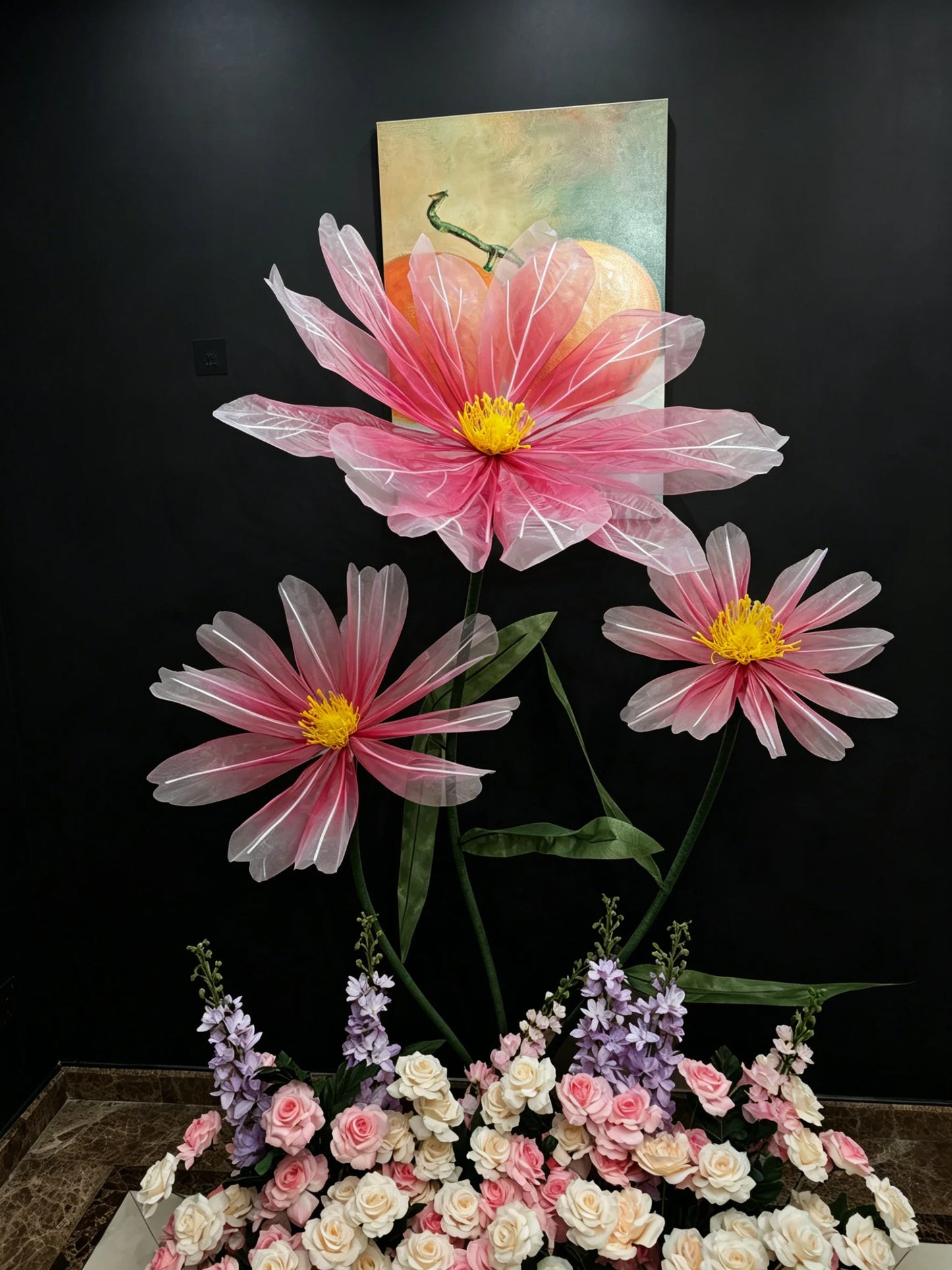 Artificial Silk Poppy Flower Wedding Backdrop Stand 40–80cm