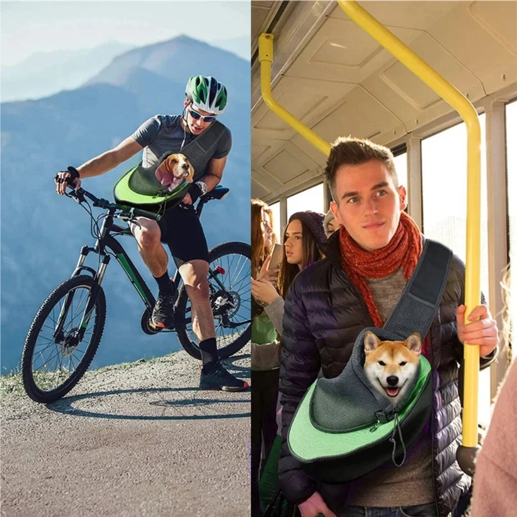 Breathable Mesh Dog & Cat Sling Carrier – Travel Crossbody Bag