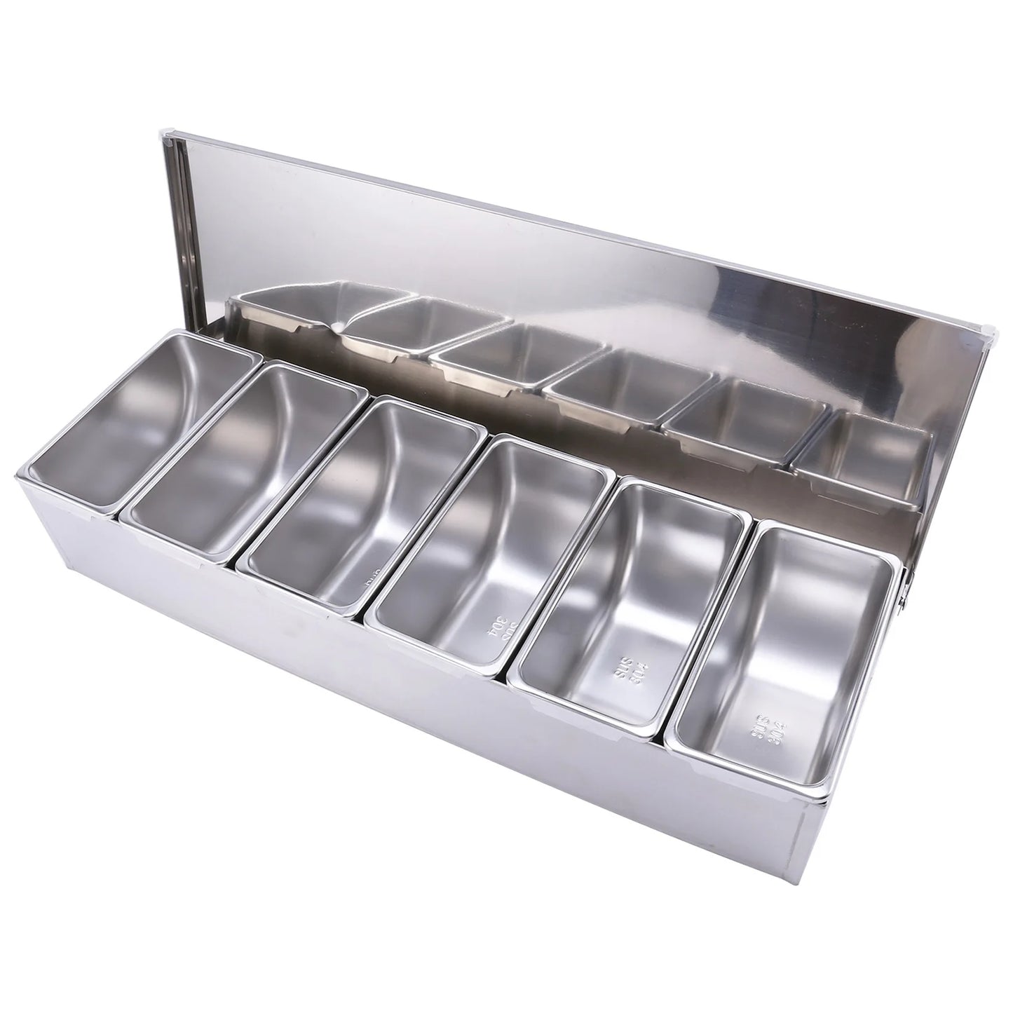 A36T-Stainless Steel Seasoning Box Restaurant Chef Seasoning Box With Lid Storage Box Household Seasoning Tank Peaceful Pleasures Health and Wellness