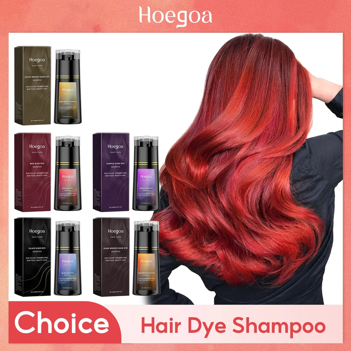 Hoegoa Brown Hair Dye Shampoo – Natural Gray Coverage 200ml